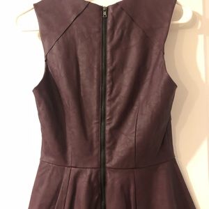 H&M purple faux leather peplum shirt